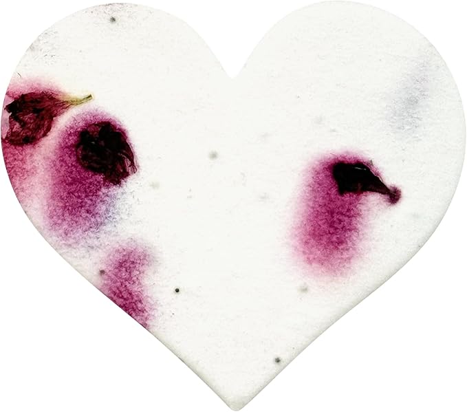 50pcs Large Magenta Heart Seed Paper – Plantable & Writable Wildflower Seed Paper, Gift for Mom This Mother’s Day, Use for Shower Favors, Weddings, Heart Party Favors or Life Events