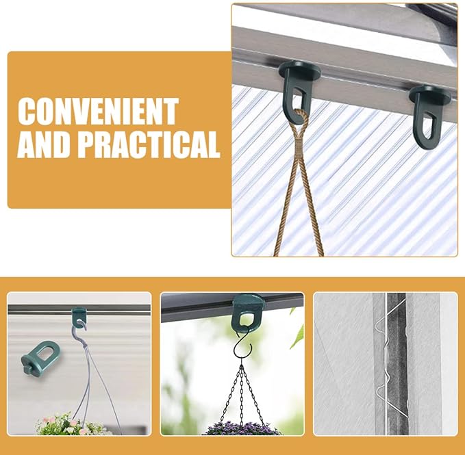 BESTonZON Greenhouse W Type Wire Clips Stainless Steel W Clips for Glass Pane Fixing Greenhouse Accessories Sturdy Overlap Clamps for Garden Plant Germination Equipment