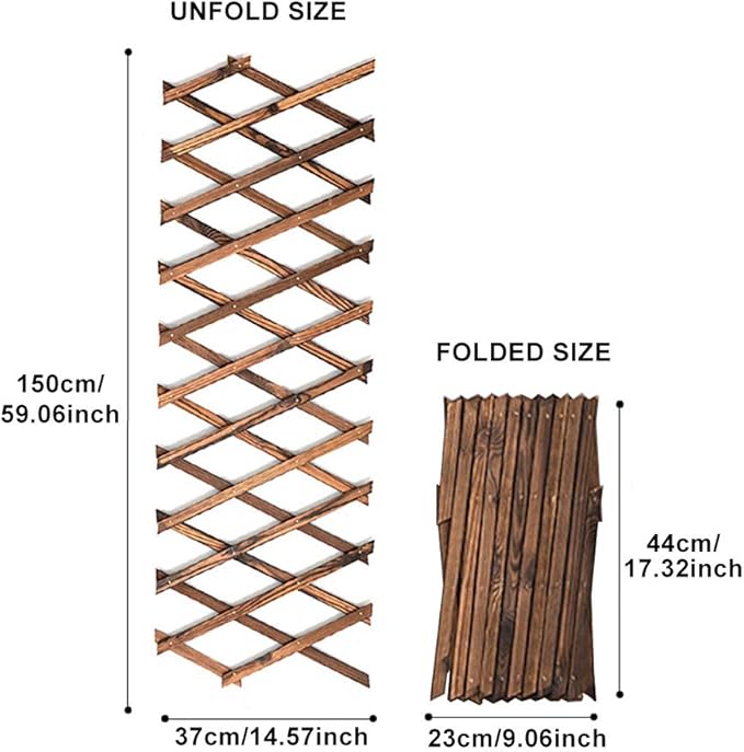 CALIDAKA Wooden Expandable Plant Trellis for Climbing, Hanging & Wall Decor