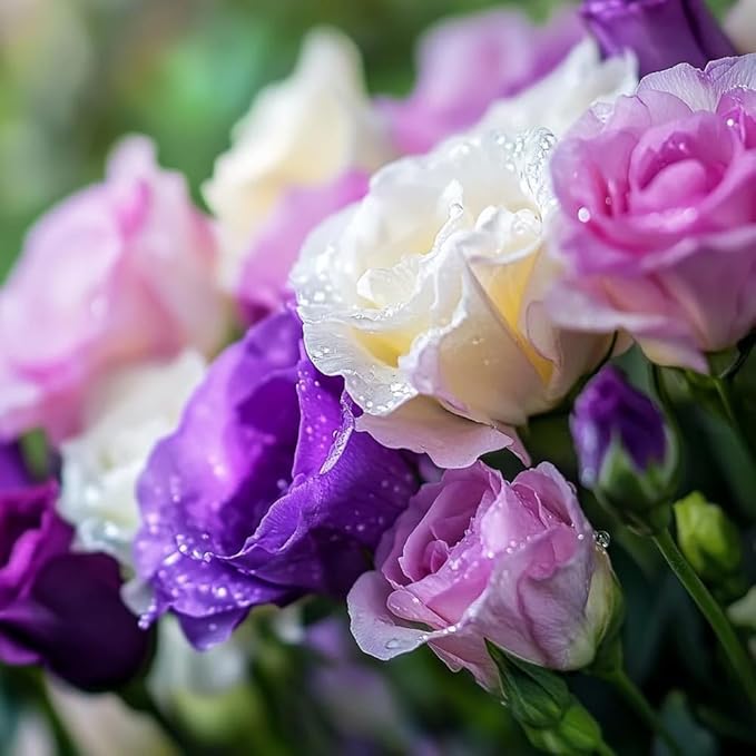 300+ Lisianthus Flower Seeds for Planting-Eustoma Seeds Double Flower Outdoor-Lizzienthus Seed Non-GMO Heirloom Flower Plants Garden Indoor