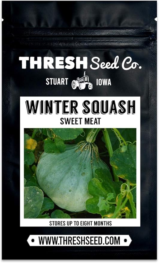 Sweet Meat Blue Winter Squash - 25 Seeds - Heirloom & Open-Pollinated Variety, Easy-to-Grow, Non-GMO Vegetable Seeds for Planting Outdoors in The Home Garden, Thresh Seed Company