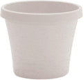 Bloem Terra 12" Diameter Round Vanilla Bean Resin Planter Pot with Drainage Holes for Indoor and Outdoor Gardening