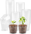 RooTrimmer 2.5" Clear Seeding Pots 100-Pack Round for Seeds Starter Pots, Seeds Germination Transparent Nursery Pot with Drainage Holes (2.5Inch,100Pcs,Clear)