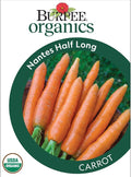 Burpee Organic Nantes Half Long Carrot Seeds - Sweet, Stump-Rooted Variety
