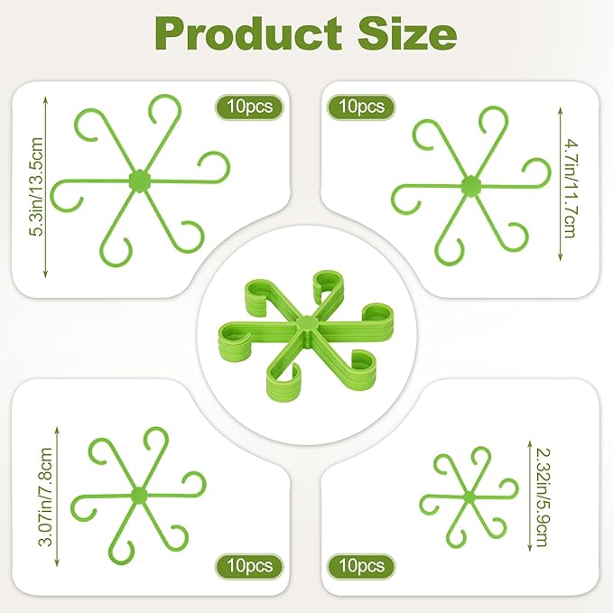 40PCS Plant Stem Support, Plant Support for Indoor Plants, Reusable Plant Support Clips, Climbing Houseplant Stem Holders, Indoor Plants Accessories