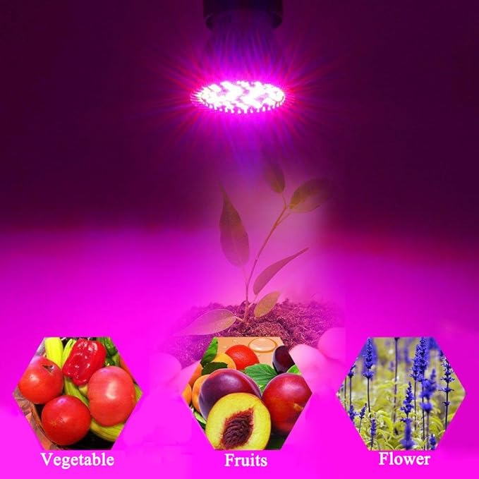 Esbaybulbs 4 Pcs Full Spectrum E26 LED Grow Light Bulb, 28W Grow Plant Light for Hydroponics Greenhouse Organic Indoor Plants