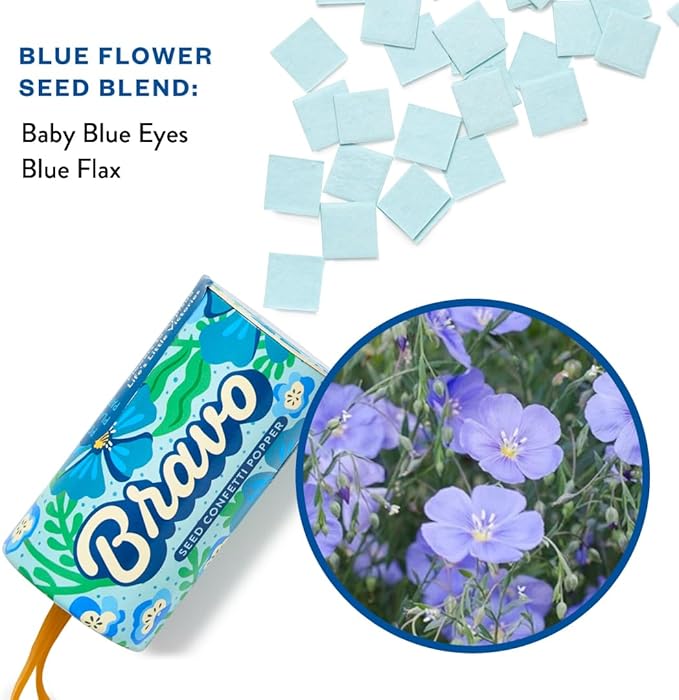 Modern Sprout Plantable Seed Paper Confetti Poppers Refill Packs (12 Pack/100pc) - Plastic-Free Refill for Creative Gardening - Wildflower Seeds for Kids Garden Party Favors & Birthday Poppers - Bravo