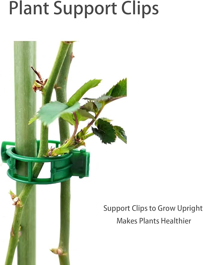 Plant Support Clips for Climbing Plants, Garden, Tomato Vines, Grape and Vine Vegetables, Plastic Plant Fixing Clips (50)