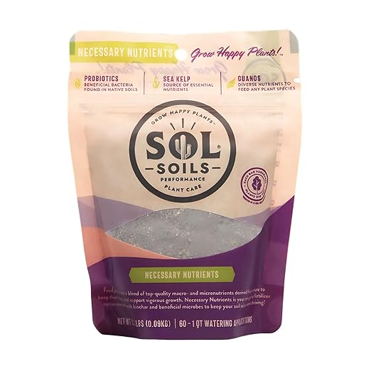 Sol Soils Necessary Nutrients Fertilizer - Biochar, Humic Acids, Mycorrhizal Fungi, Bacillus, 4oz