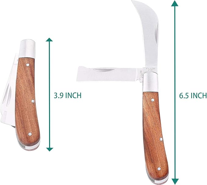 Professional Grafting Tool Kit - 3-in-1 Pruner with SK5 Blades, Grafting Knife, Tapes, Labels & Clips - Fruit Tree Grafting Supplies for Apples, Peaches, Grapes (Gardening Grafting Tools)