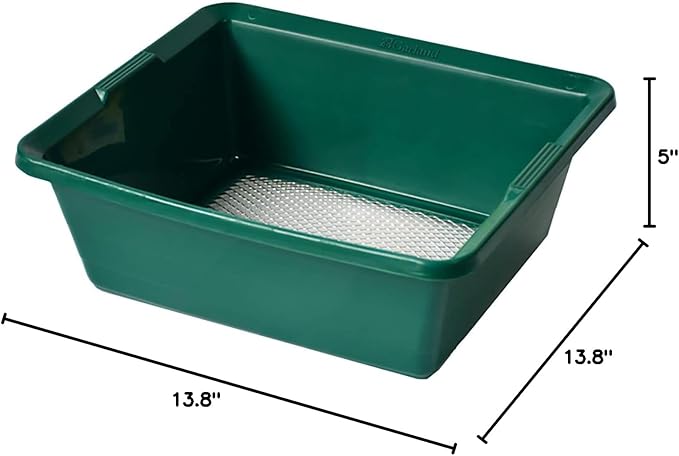 2-in-1 Garden Sieve & Soil Sifter – 13.8″ Square Mesh Sifter for Soil, Compost & Rocks | Dual-Function Garden Sifting Tool