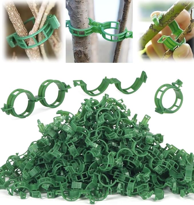 Plant Support Clips 50 PCS Reusable Tomato Clips Plastic Trellis Clips Garden Clips Secured Plastic Plant Clip for Climbing Plants Tomato Grape Vine Vegetables Plant Fixing Clips, 1.18" Inner Diameter