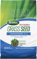 Scotts Turf Builder Grass Seed Sun & Shade Mix with Fertilizer and Soil Improver, Thrives in Many Conditions, 2.4 lbs.
