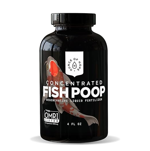 OMRI Listed Organic Concentrated Fish Poop - Liquid Fertilizer & Indoor Plant Food for Vegetable Gardens, Houseplants, Seedlings, Aquaponics & Soil Amendment (4 Oz - Makes 4 Gallons)