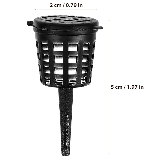Yardwe 50pcs Bonsai Fertilizer Baskets, Fertilizer Mesh Baskets Garden Nursery Pots with Lid Planting Nutrition Cups for Succulent, Orchid, Bonsai