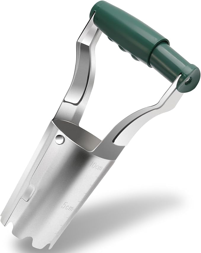 Bulb Planter Tool for Daffodil Bulbs - Tulip Bulb Planting Tool & Garden Tool Bulb Planter - Automatic Soil Releasing with Depth Markers - Bulb Dibbler Hole Digger