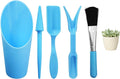 5Pcs Mini Succulent Tools Set, Plastic Garden Hand Tools Kit for Indoor Plant Care, Succulent Bonsai Miniature Garden Tool Set,Small Gardening Tools for Transplanting Digging Planting, Blue