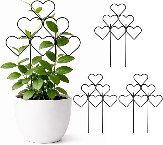 ZOUTOG 15 Inch Trellis for Climbing Plants Outdoor 3 Pack,Rustproof Metal Garden Trellis for Potted Plants,Sturdy Houseplant Support Indoor Outdoor for Ivy Pothos Monstera Hoya Flower Vine