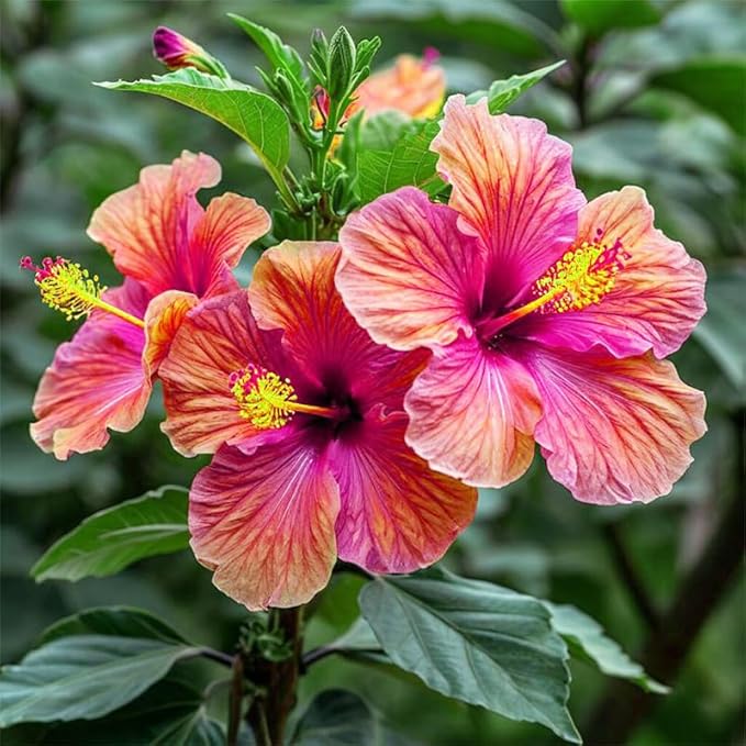 30+ Rare Hibiscus Seeds Rainbow Flower Tropical Seeds Flowering Hibiscus Tree Seeds with Bright Colors
