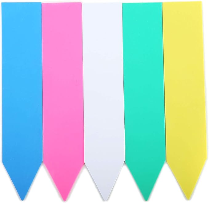 1000 Pcs 4 Inch Plastic Garden Plant Tags Nursery Garden Labels Markers Plant Stakes Waterproof Pot Labels, 5 Colors