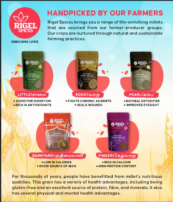 Rigel Spices Kodo Millet | 2lbs resealable pack | Varagu | Non GMO | Gluten Free | Rich in fiber