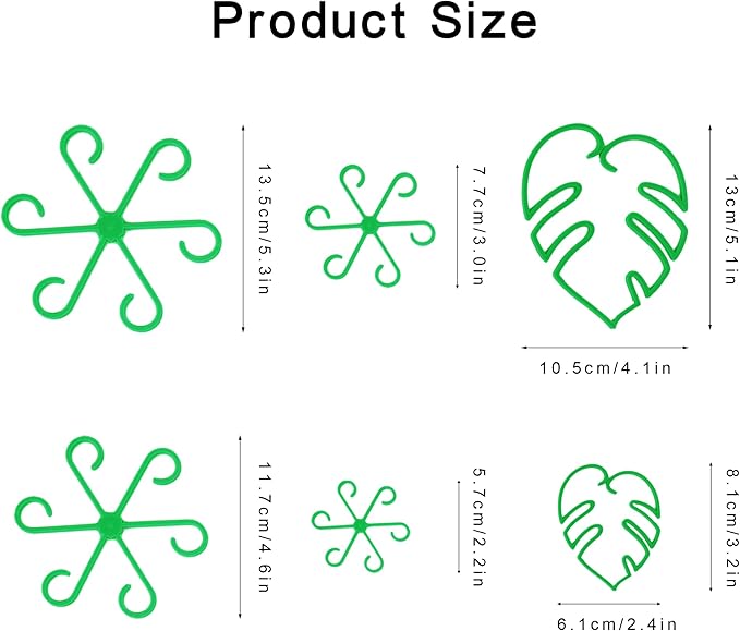 Plant Stem Supports for Indoor Plants, Reusable Monstera Plant Support, Plant Propagation Buddy, Sturdy Houseplant Accessories, Stable Leaf Buddy Plant Support Stakes, 6PCS Green