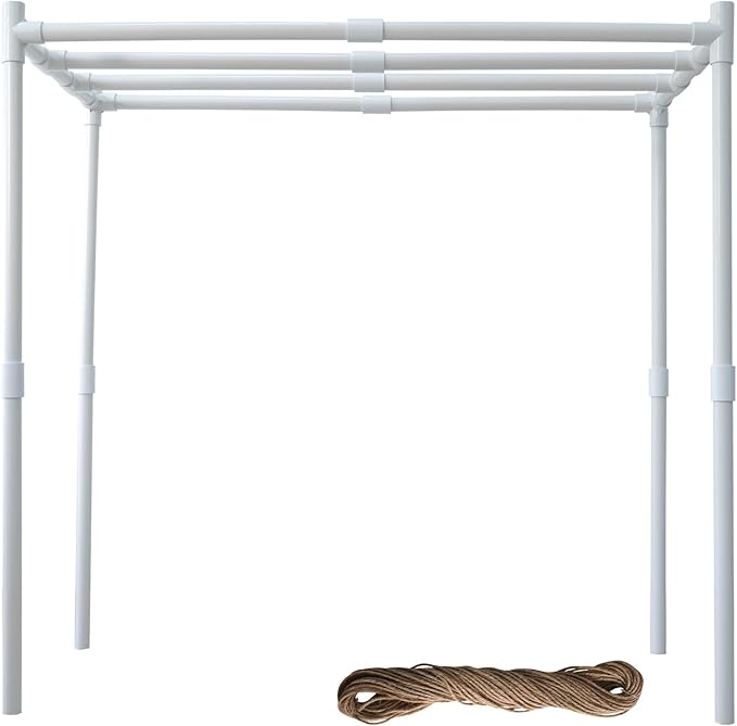 Hydroponics Plant Climbing Frame with Climbing Rope,Plant Trellis for Climbing Plants Outdoor,Detachable Garden Trellis for Vine Plants