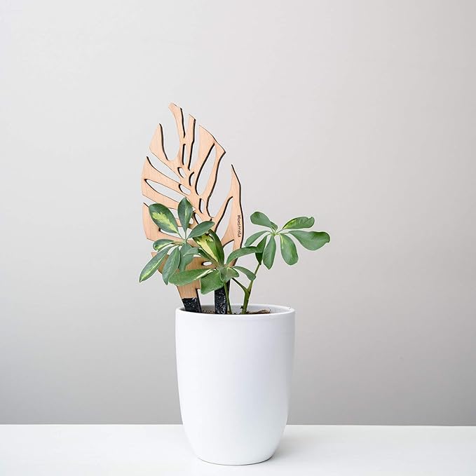 Treleaf Monstrella Leaf Inspired Wooden Trellis – Grande Size Indoor Plant Support for Climbing Plants – 12” Decorative Houseplant Trellis for Vines, Monstera, Pothos & More