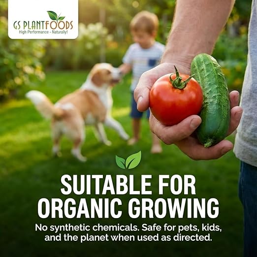 GS Plant Foods Liquid Fish Fertilizer - Organic Material Review Institute Listed (1 Gallon) – Natural Hydrolyzed Fish Fertilizer for Gardens, Lawns & Container Growing