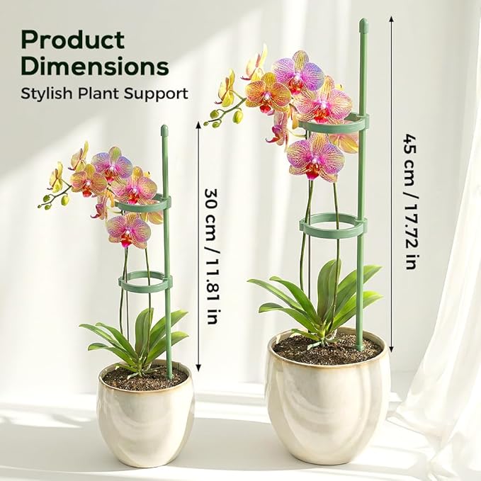 Plant Stakes Set, 2026 New Plant Support Stakes with Clips, Adjustable Plant Support Structures for Indoor Outdoor, Plant Holder Sticks for Stabilizer Tall Potted Plants, Monstera,Orchids (5, 11.8in)