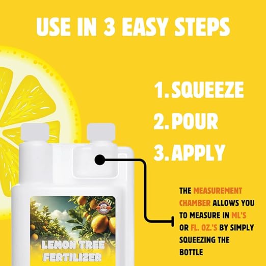 Lemon Tree Fertilizer | (8 fl. oz.) | Easy to Use Liquid Fertilizer for Lemons and Citrus Trees | Liquid Plant Food | Contains Amino Acid Complexed Macronutrients & Micronutrients