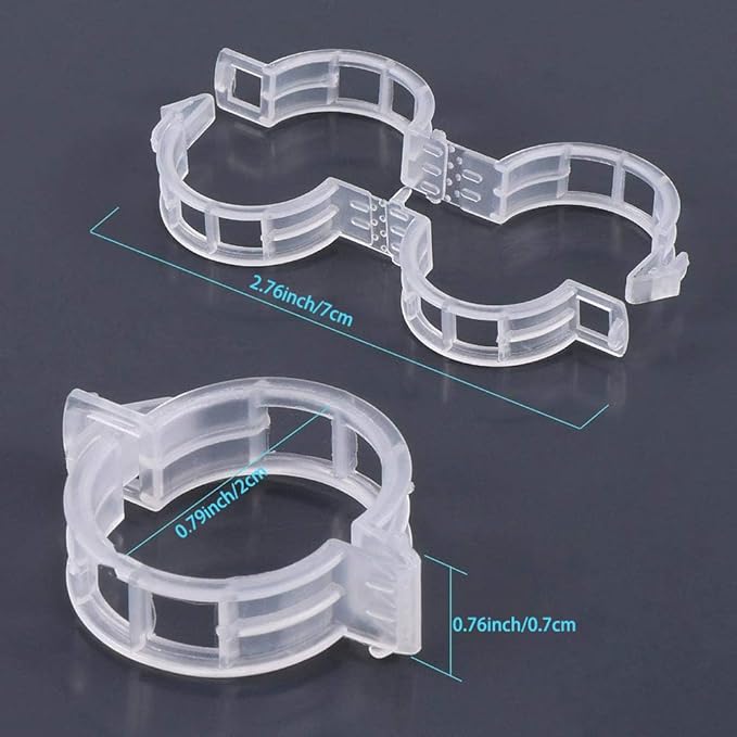 Clear Plant Support Clips 200 PCS, Reusable Plastic Garden Clips for Climbing Plants, Tomato Trellis Clips for Cucumber Eggplant