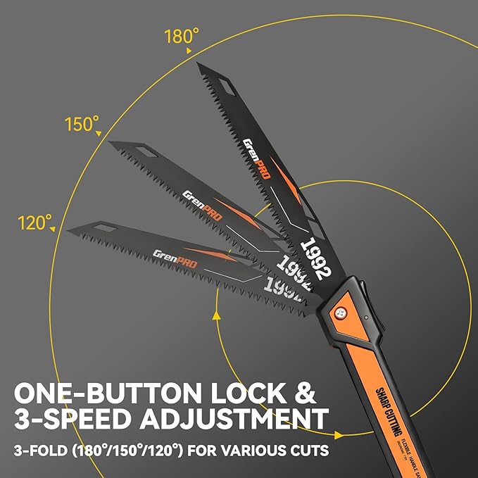 Folding Saw 10 Inch, SK5 Blade Pruning Hand Saws for Wood Cutting, Tree Trimming, Camping, Hiking, Landscaping, Heavy Duty Dry Wood Pruning Saws With Triple-Ground Teeth, Gifts for Men