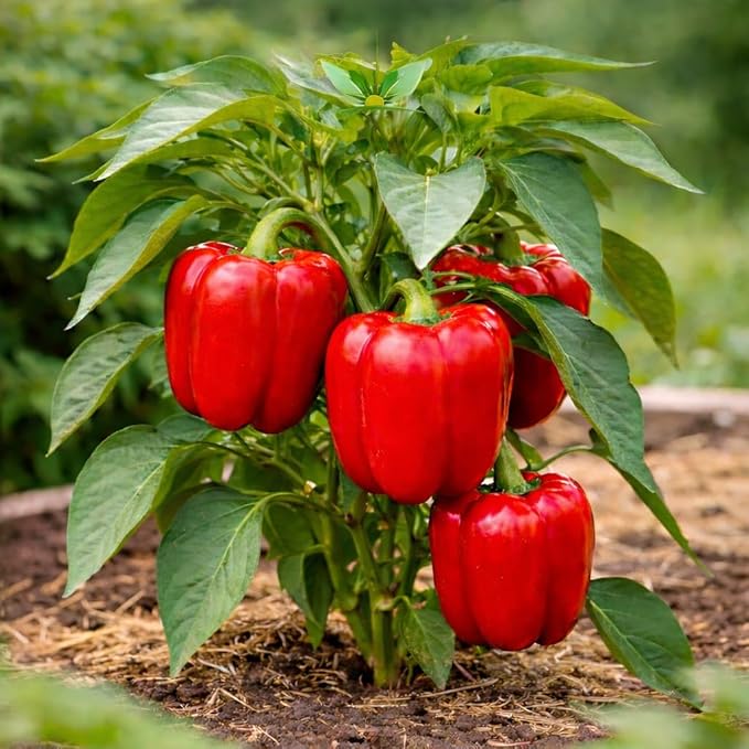 Sweet Bell Pepper Seeds Collection – Red Yellow Orange Green Bell Peppers – Vegetable Seeds for Home Garden Raised Beds & Containers