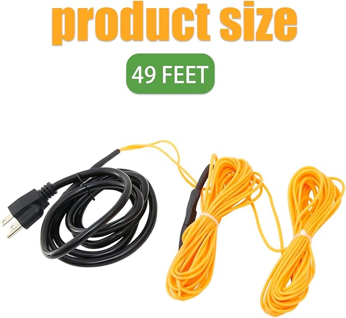 Soil Heating Warming Cable 49ft for Plants Built-in Thermostat for Seed Grow Indoor/Outdoor Cold Frames Garden Containers