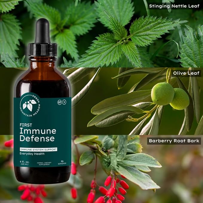 Mountain Meadow Herbs First Immune Defense | All Natural Immune Support in a Fast Acting Liquid Supplement - 2 oz.