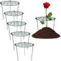 5 Pack 12 x 16 inch Poeny Cage Grow Through Grid Plant Brace Flower Support Rings,Round Metal Plant Stakes Rings, Strong Large Garden Supports for Flowers, Peonies, Rose, Lily