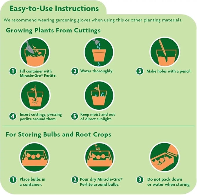 Miracle-Gro Perlite - Enriched with Plant Food, Improves Drainage and Aeration in Potting Soil Mixes, For Container Plants, 8 qt. (3-Pack)