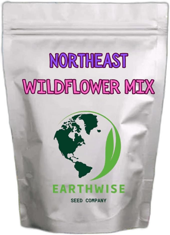 Earthwise Northeast Native & Naturalized Wildflower Mix – 1lb – Pollinator-Friendly, Easy-Grow Seeds – Covers 2000 sq. ft.