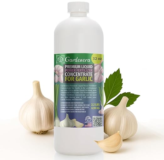Liquid Power Garlic Fertilizer - Premium Liquid Plant Food for Garlic - Fast-Acting Concentrate for Growth, Strong Roots & High-Yield Harvest - 32 oz - Indoor & Outdoor Use