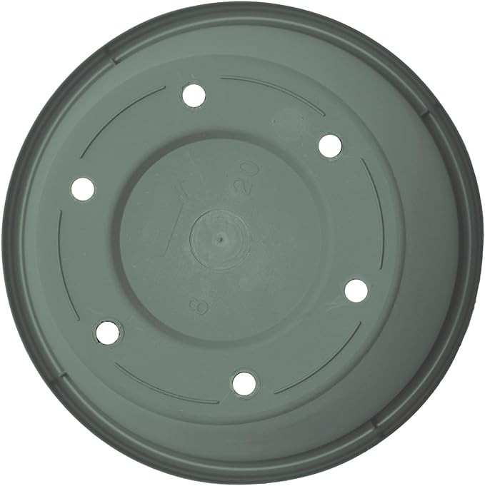 Bloem Terra 6" Diameter Round Basil Resin Planter Pot with Drainage Holes for Indoor and Outdoor Gardening