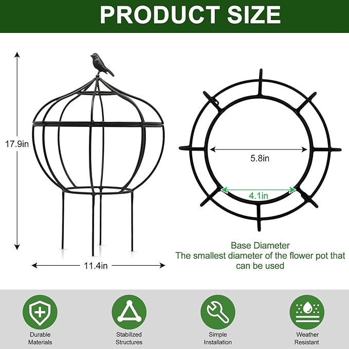 Sturdy Metal Garden Obelisk Trellis for Climbing Plants - 11.5" x11.5" x18" Versatile Support for Roses, Topiaries & Houseplants - Easy to Assemble, Durable & Decorative for Indoor/Outdoor Displays
