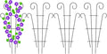 4 Pack 23'' Metal Garden Trellis for Climbing Plants Outdoor, Indoor Plant Trellis Support for Potted Plants, Rustproof Pot Trellis for Houseplant Flower Vines Ivy, Wave Shape, Black
