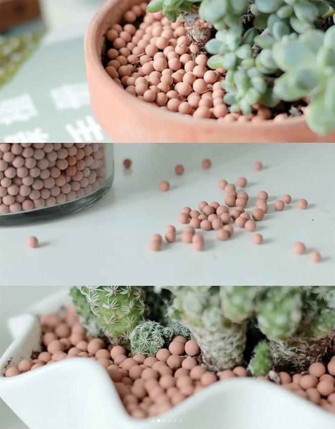 2.0 LB Clay Pebbles, 1/8'' Gardening Ceramsites Growing Media for Succulents Orchids, Aquaponics, Aquaculture Hydroponics. Ceramsite Clay Rocks Decor Cultivation, Leca for Plants