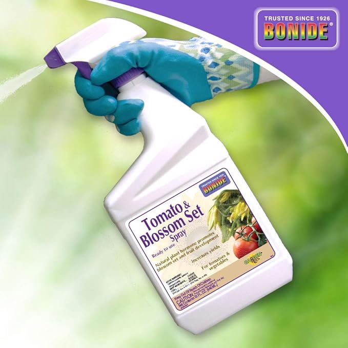 Bonide Tomato & Blossom Spray Set, 32 oz Ready-to-Use, Increases Harvest of Fruits & Vegetables in Home Garden