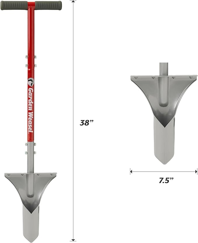 GARDEN WEASEL Bulb Planter Tool – Manual Bulb Planting Tool and Sod Cutter for Tulips, Daffodils, and Perennials – Ergonomic Footplate and Carbon Steel Design Latest Model 91350-3