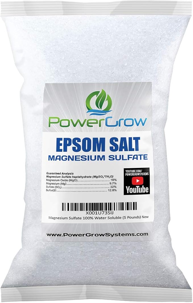 Epsom Salt (Magnesium Sulfate) Agricultural Grade Bulk (5 Pounds)