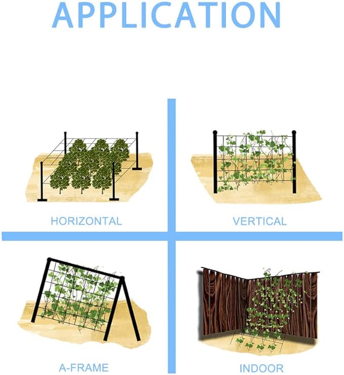 Heavy Duty Green Trellis Netting Roll - 47''x328' Plastic Plant Green Trellis Net for Climbing Plants