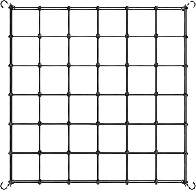 Simple Deluxe Elastic Trellis Netting for 3x3', Heavy Duty Elastic Plant with Hooks, Flexible Hydroponics Support for Grow Tent, Gardening, Climbing Plants, 1 Pack, Black