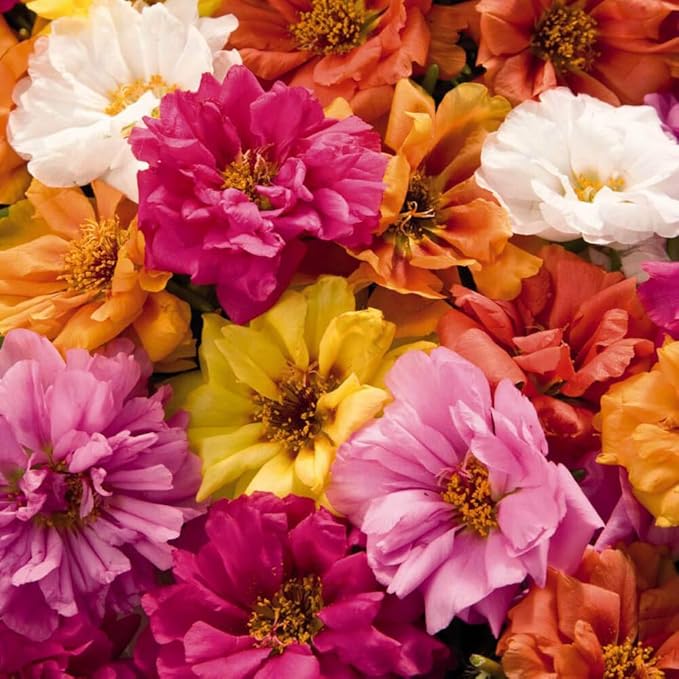 Outsidepride Sundial Mixed Moss Rose Seeds - 250 Pcs Annual, Drought & Heat Tolerant, Pollinator Friendly Ground Cover Seeds for Planting w/Vibrant Blooms & Succulent Foliage, Ideal for Xeriscaping